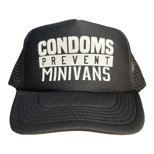 Condoms Prevent Minivans Trucker Hat Funny Trucker Hat Black
