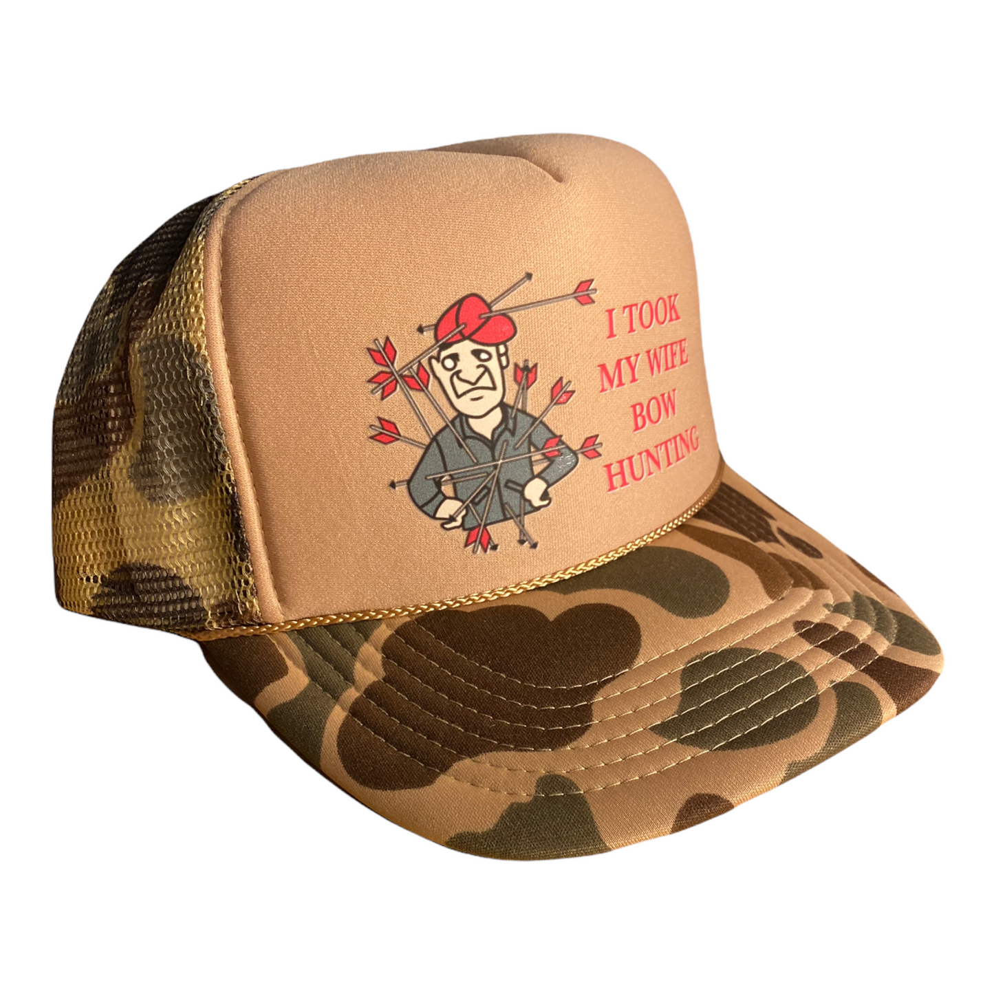 I Took My Wife  Hunting Hat Trucker Hat Funny Trucker Hat Camo