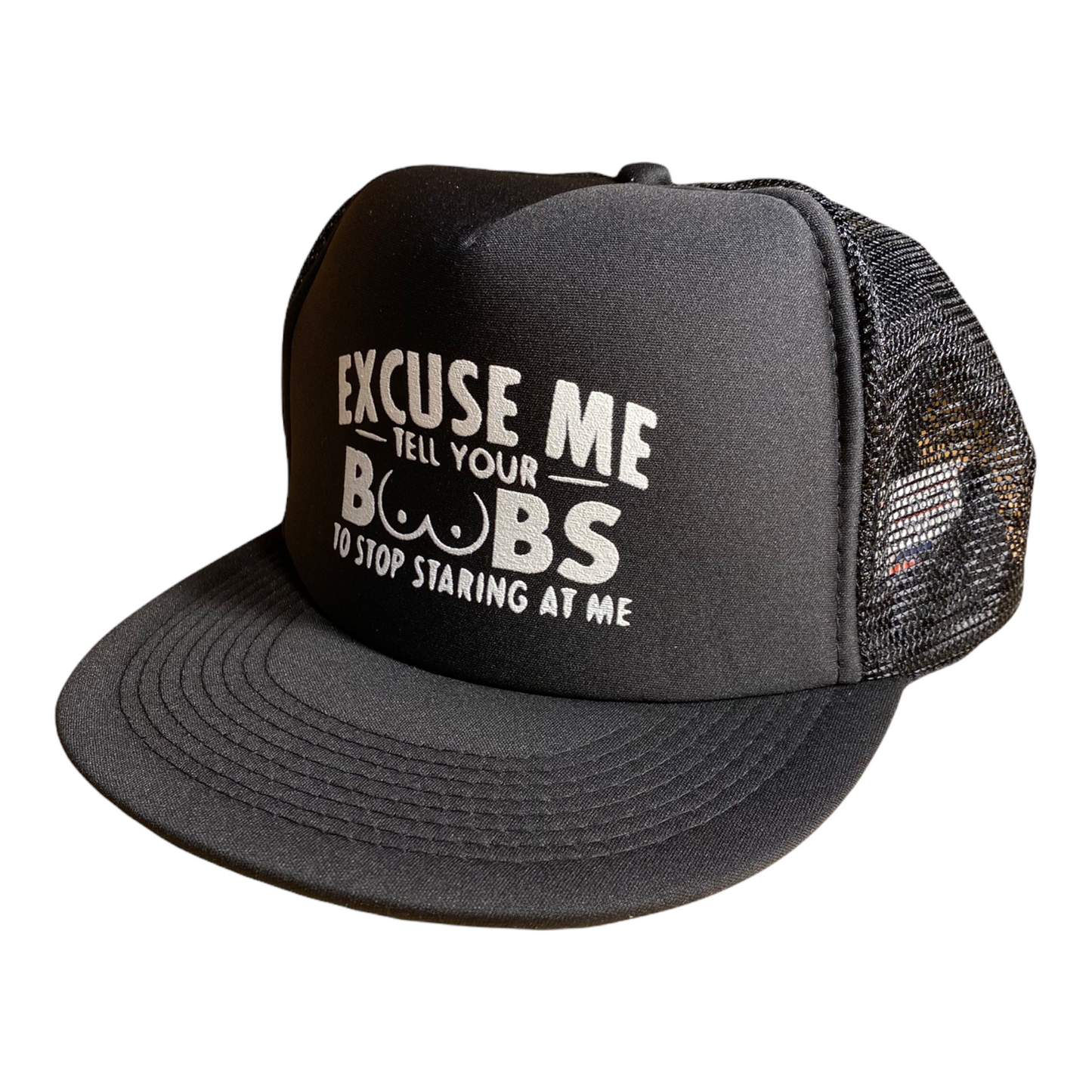 Funny Boobies Trucker Hat Funny Trucker Hat Black