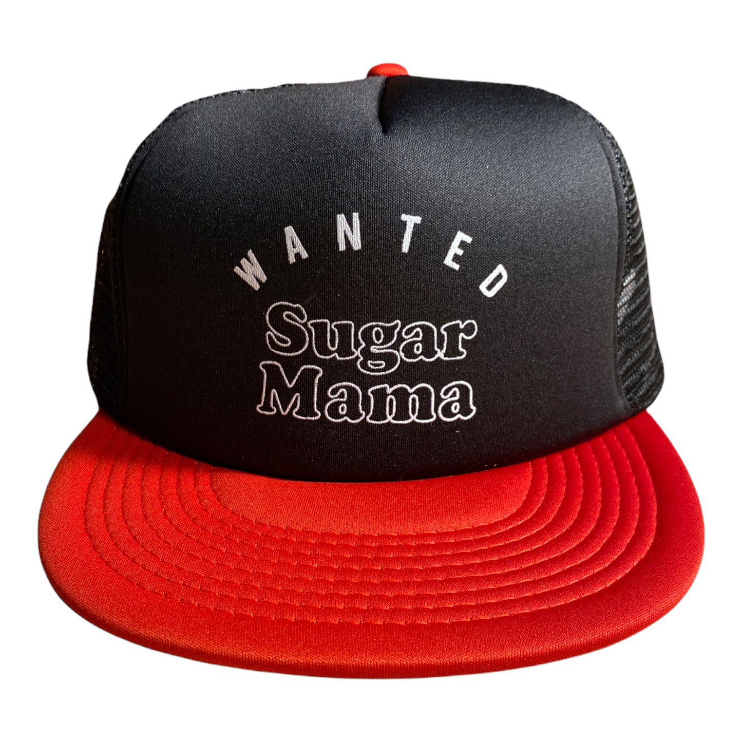 Sugar Mama Wanted Hat Trucker Hat Funny Trucker Hat Red/Black