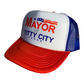 Mayor Of Titty City Funny Trucker Hat Funny Trucker Hat Red/White/Blue