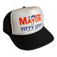 Mayor Of Titty City Trucker Hat Funny Trucker Hat Black/White