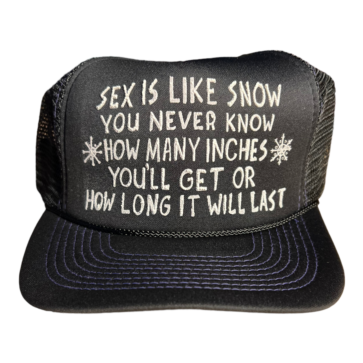 Vintage Funny Snow Trucker Hat Funny Trucker Hat Black