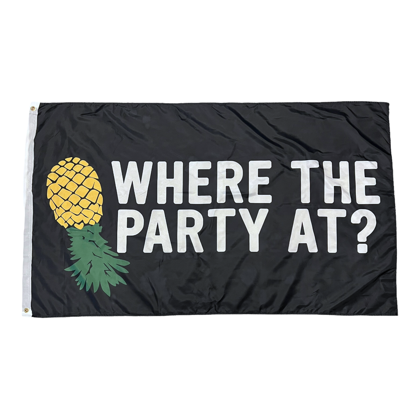 Where The Party At? Flag 3x5 Wall Decor Banner swingers party upside down pineapple